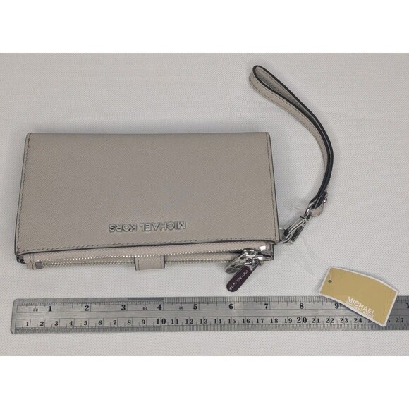 Michael Kors Jet Set Double Zip Wallet - Cement, Light, Beige, Neutral - Picture 5 of 7